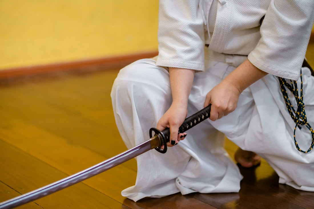 Katana sword being held