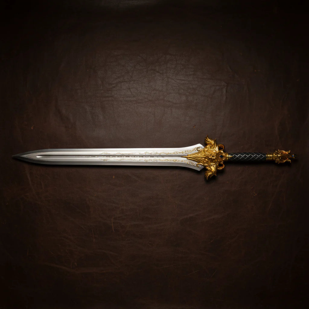 The Leonine Sovereign Lion Head Stainless Steel King Sword