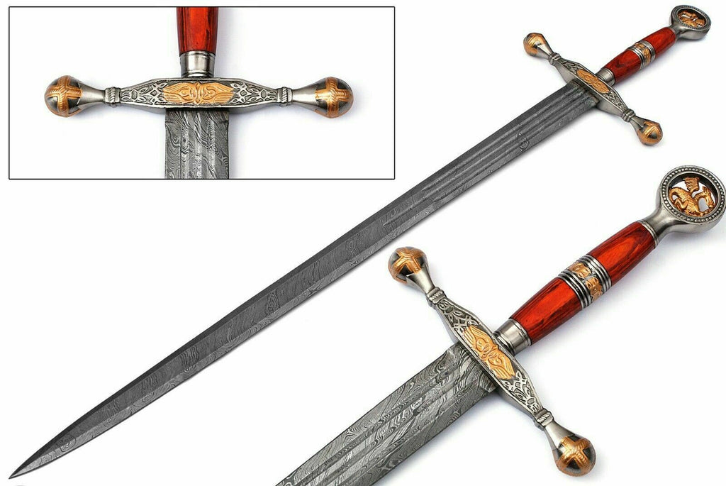 The Midgard Guardian: Exotic Wood & Damascus Steel Viking Blade