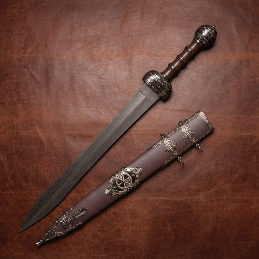 The Praetorian Eclipse: Silver Stainless Steel Roman Gladius Sword