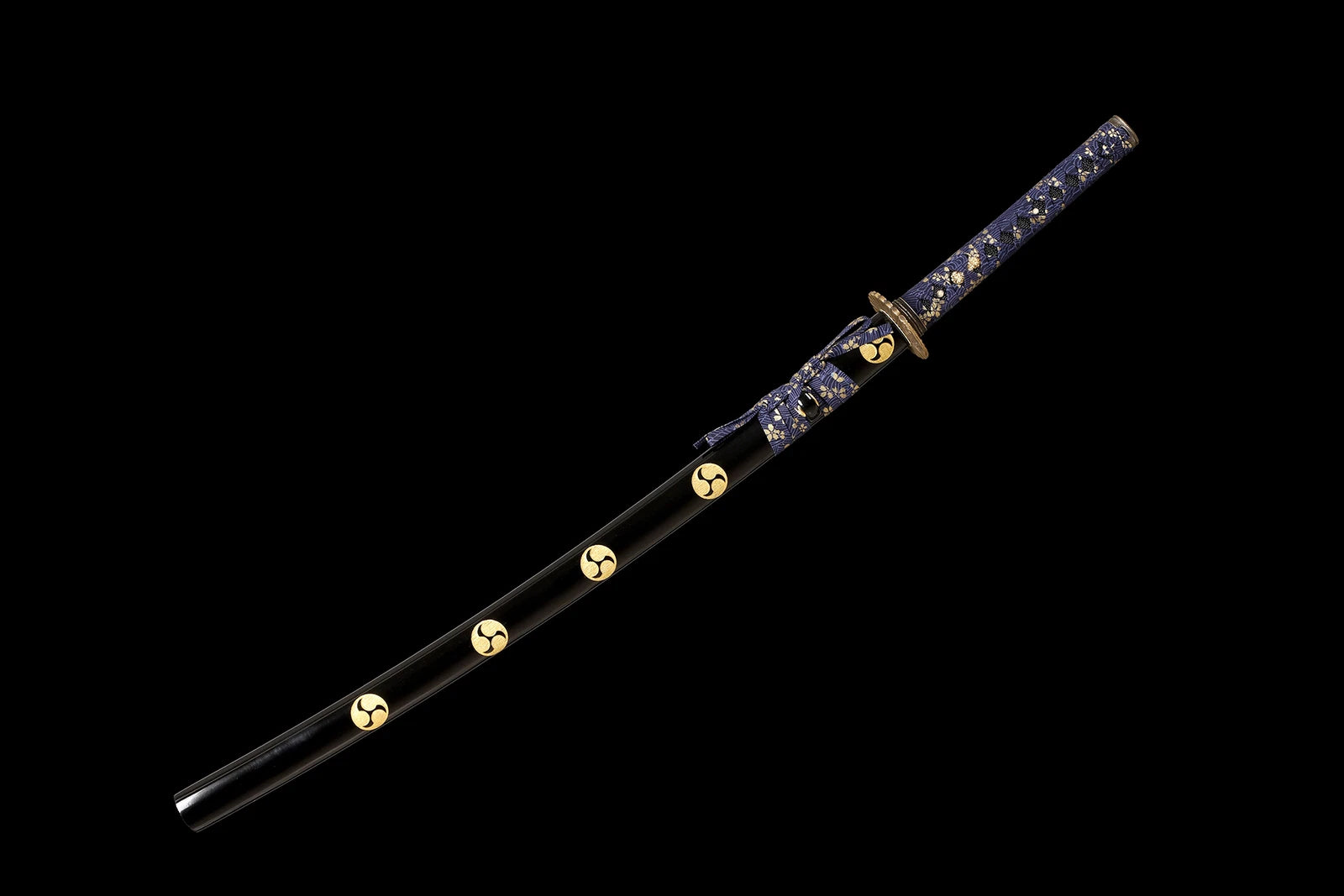 The Water Cloud Shogun: Hand-Forged 1095 High Carbon Gold Blade Katana