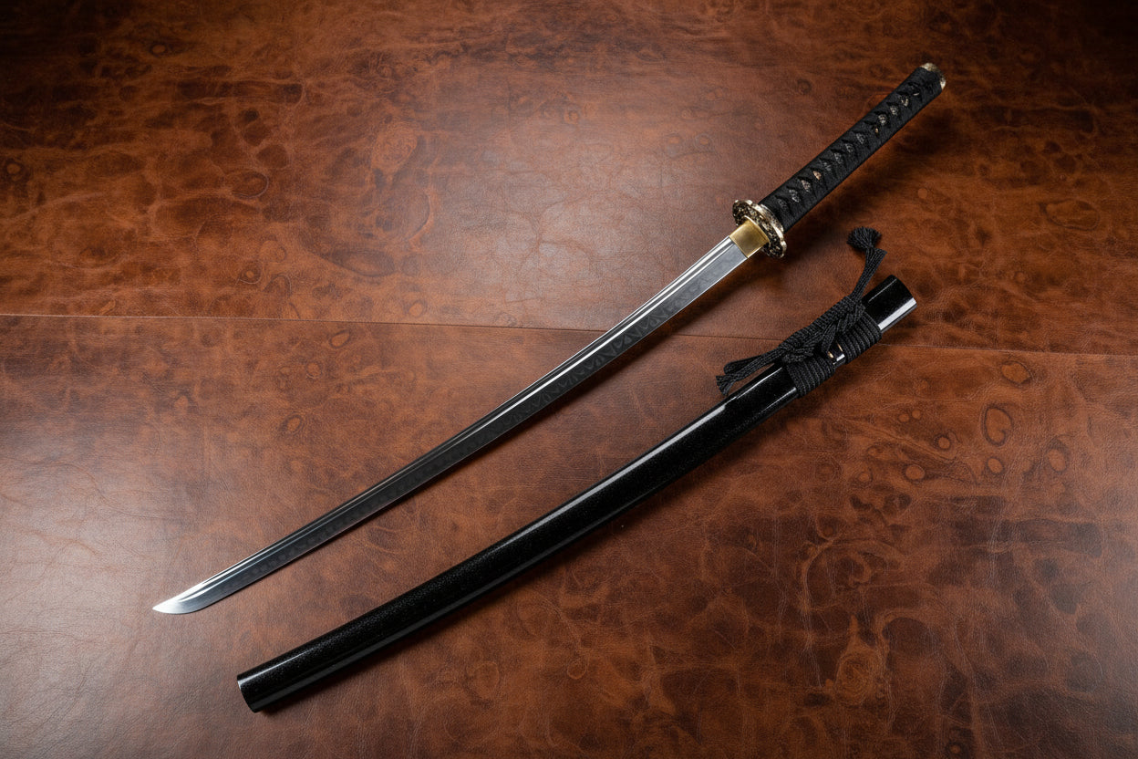 The Imperial Sentinel: Clay-Tempered with Brass Tsuba Samurai Katana