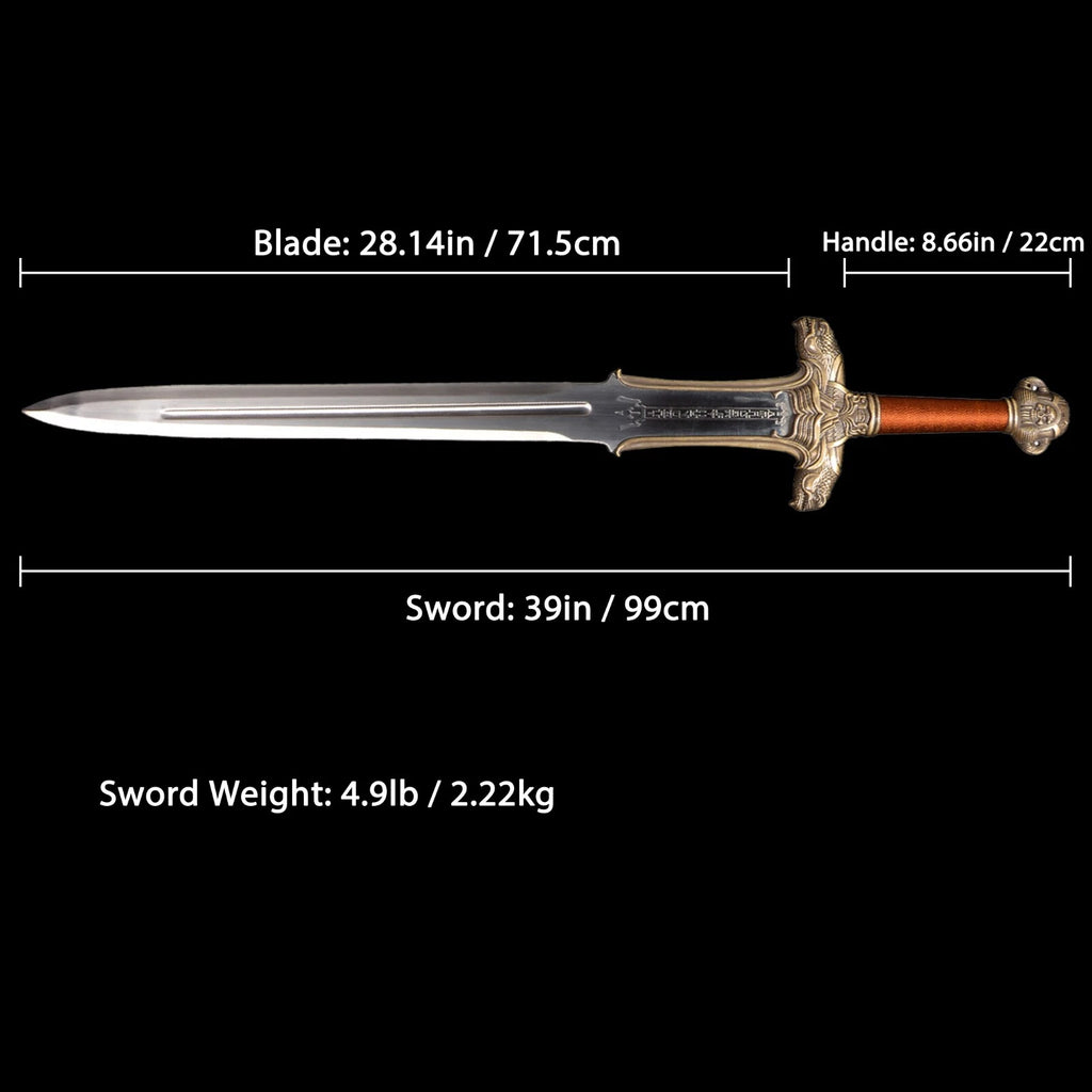 The Cimmerian Anthem: Inscribed Stainless Steel Barbarian Sword