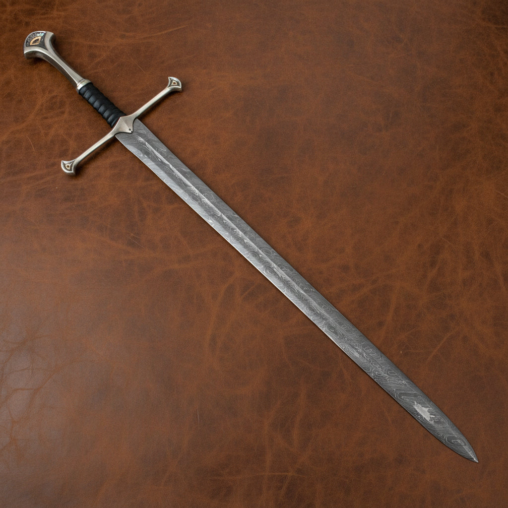 The Sovereign Vane: 352-Layer Damascus Steel Viking Sword