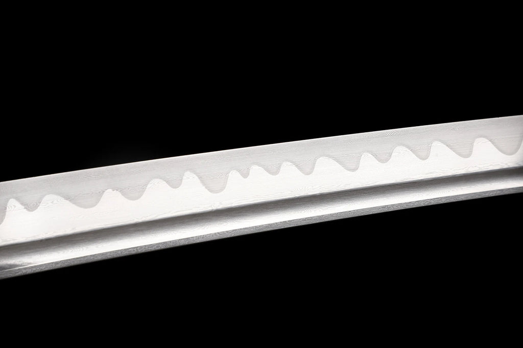 The Serpent’s Coil: Damascus Folded Steel Samurai Katana