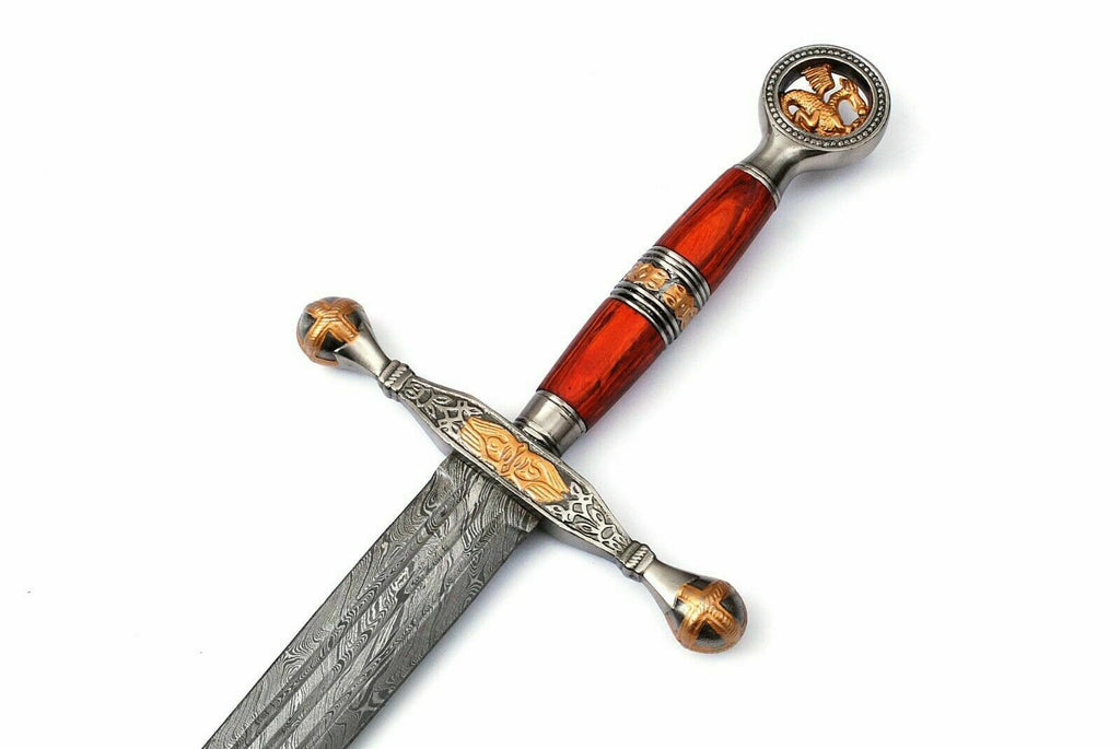 The Midgard Guardian: Exotic Wood & Damascus Steel Viking Blade
