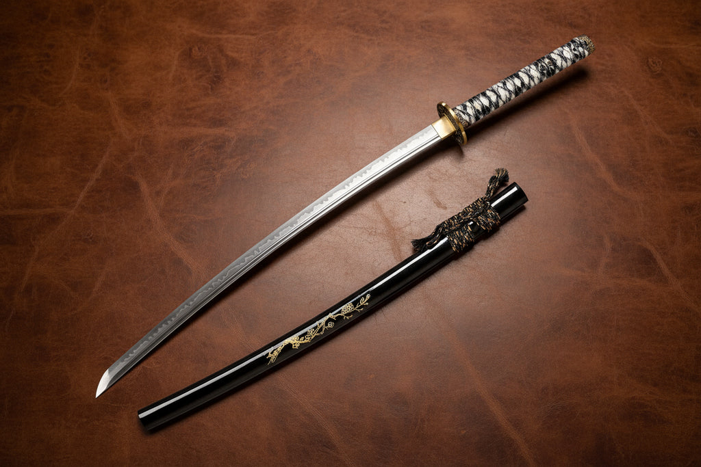 The Crimson Blossom: Clay-Tempered Choji Hamon Samurai Katana