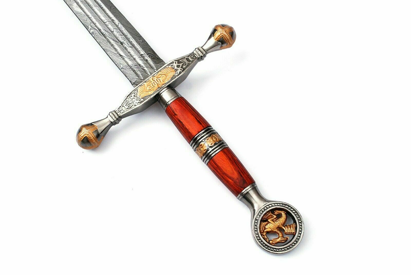 The Midgard Guardian: Exotic Wood & Damascus Steel Viking Blade