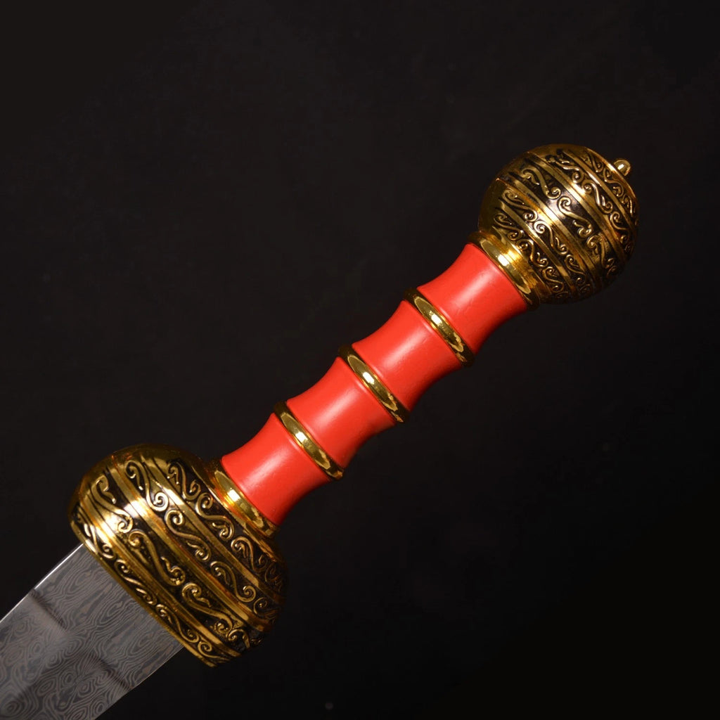 The Scarlet Centurion: Red Carbon Steel Roman Sword