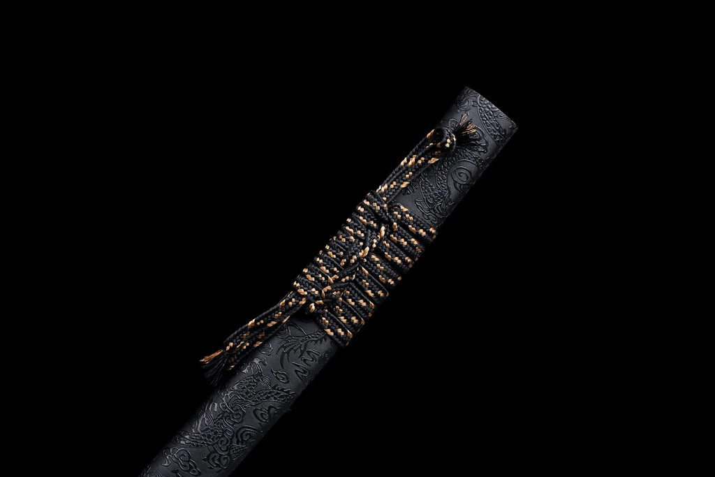 The Obsidian Ripple: Hand-Forged Damascus Folded Steel Samurai Katana
