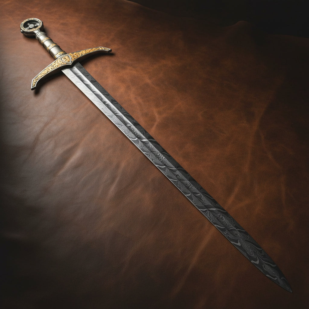 The Valkyrie's Honor: Damascus Steel Hand-Forged Sword