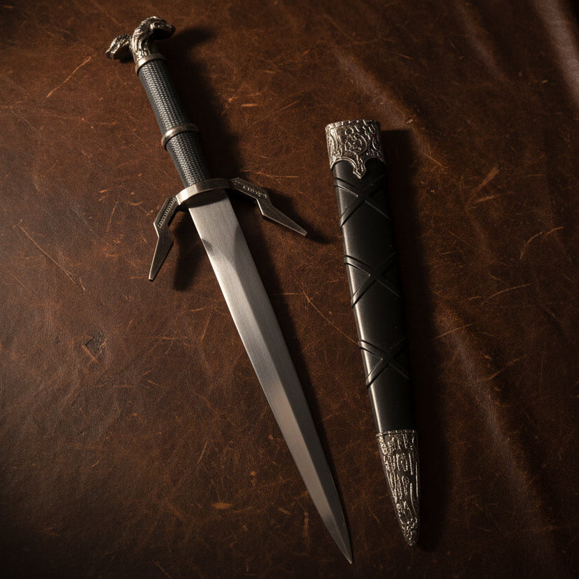 The Obsidian Vanguard: Black Stainless Steel Mini Western Sword