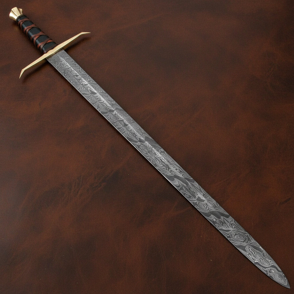 The Aesir's Wrath: Hand-Forged Damascus Viking Sword
