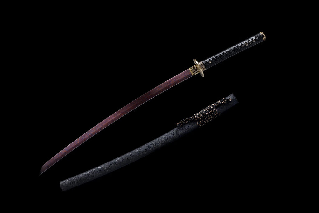 The Obsidian Ripple: Hand-Forged Damascus Folded Steel Samurai Katana