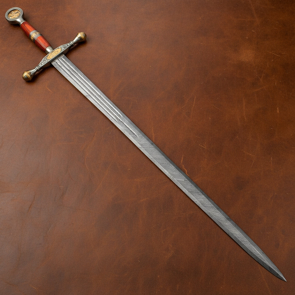 The Midgard Guardian: Exotic Wood & Damascus Steel Viking Blade