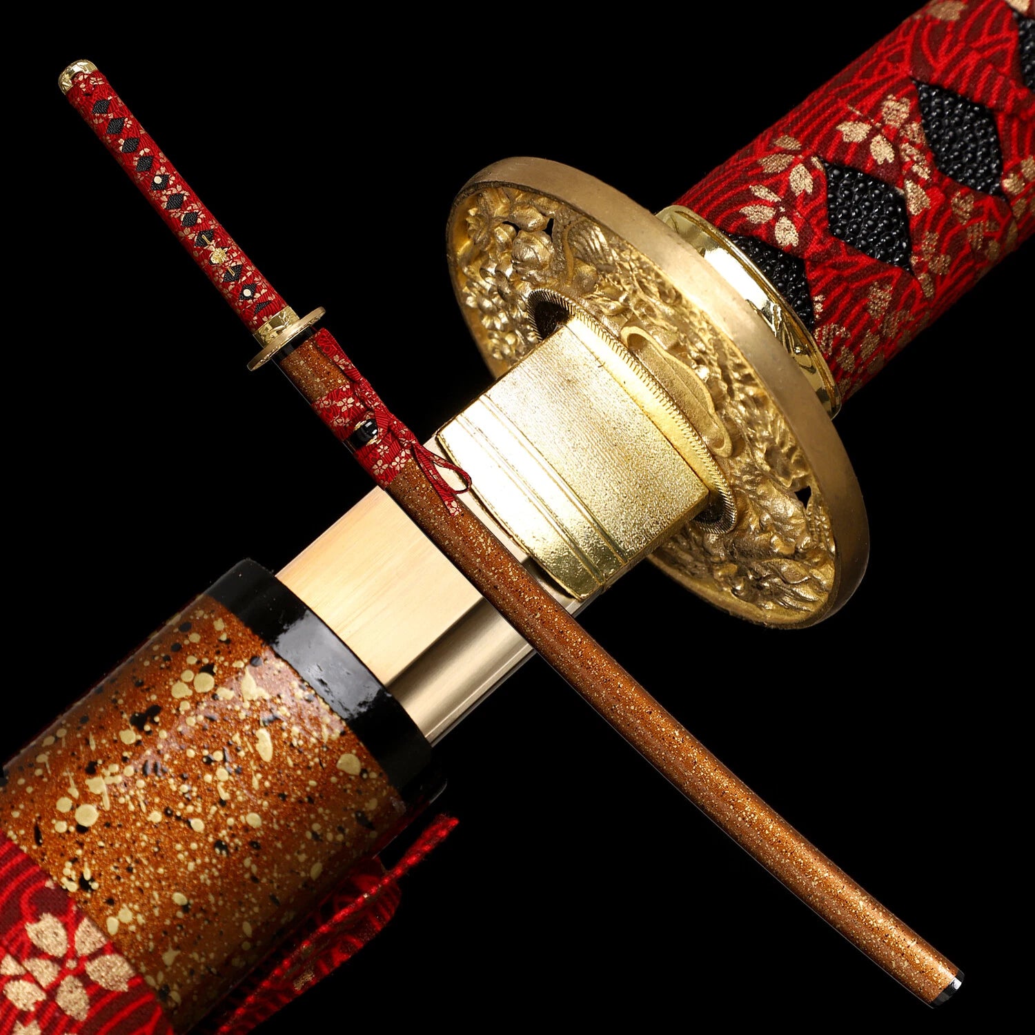 The Gilded Shogun: Hand-Forged 1095 High Carbon Gold Blade Katana
