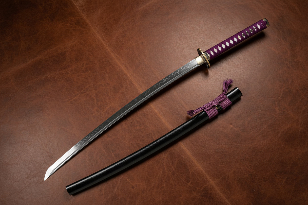 The Dragon’s Breath: Clay-Tempered T10 Katana with Brass Dragon Tsuba