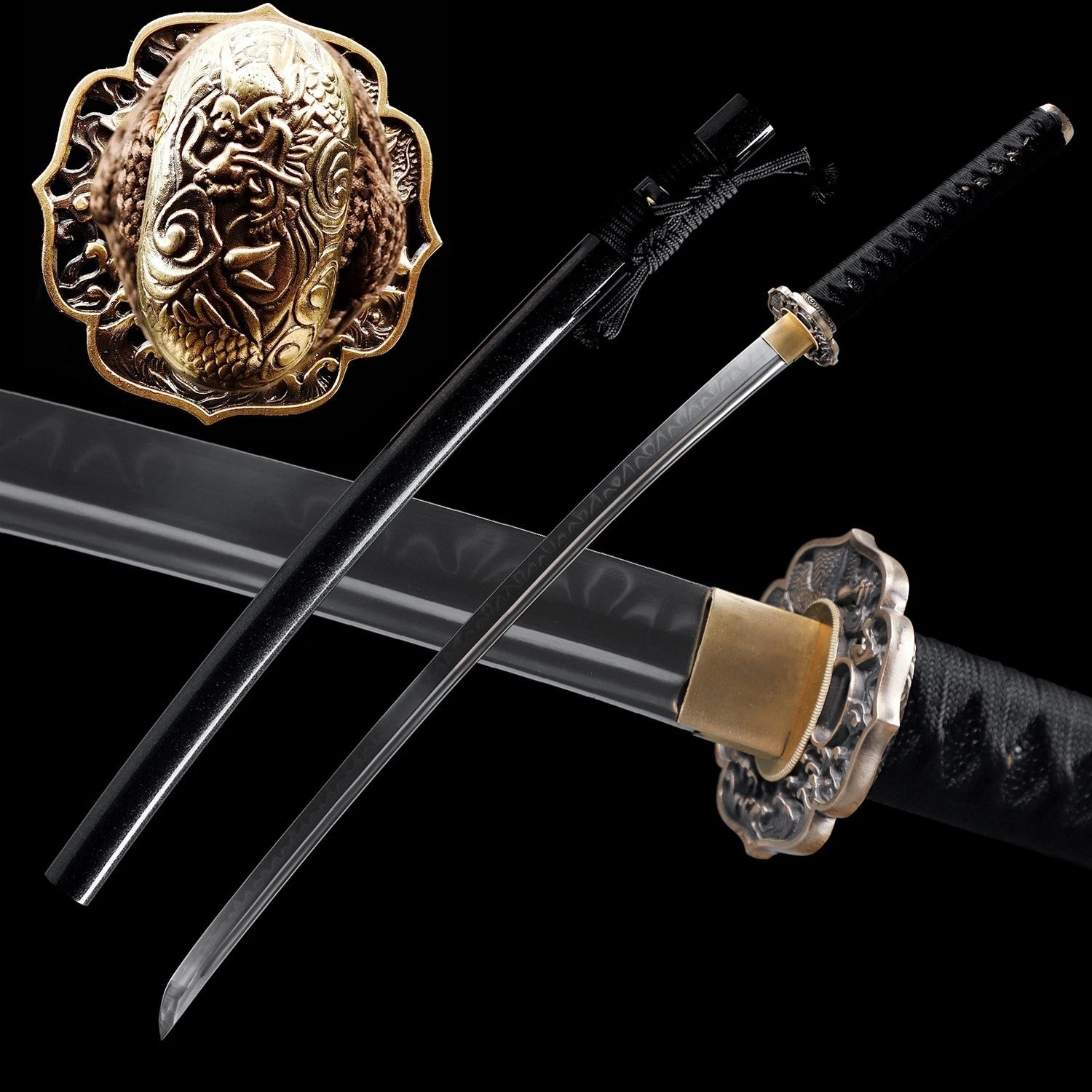 The Imperial Sentinel: Clay-Tempered with Brass Tsuba Samurai Katana