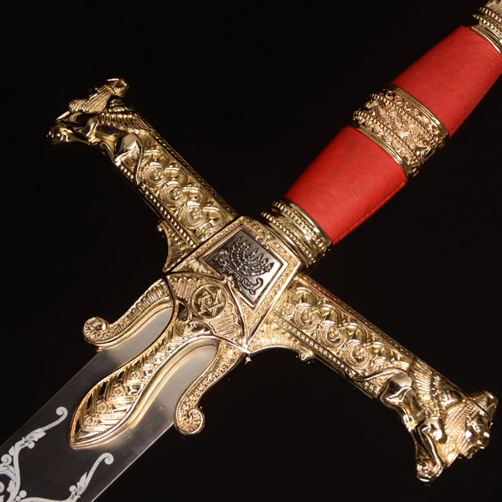The Crimson Monarch: Red Medieval Knight King Sword
