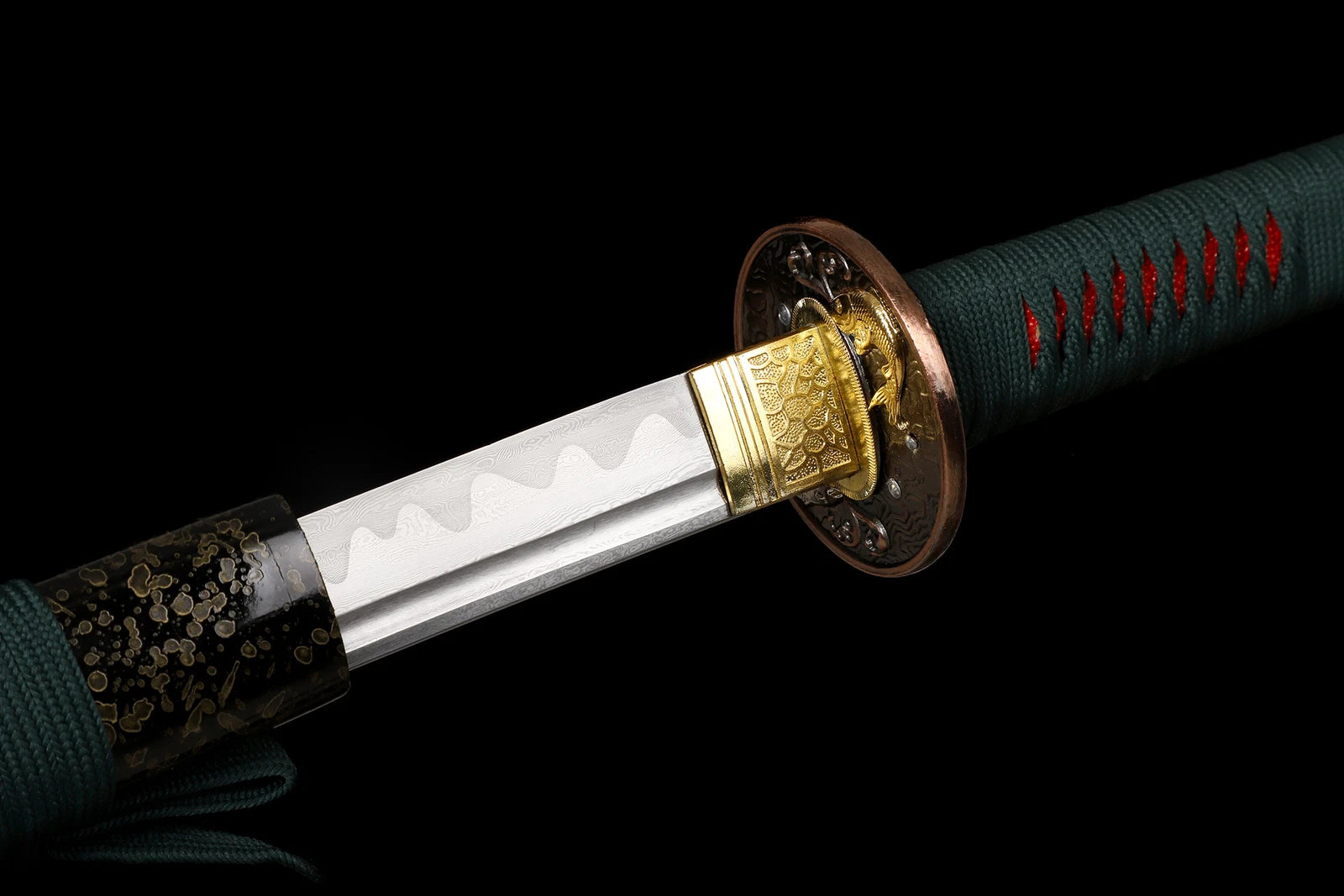 The Serpent’s Coil: Damascus Folded Steel Samurai Katana
