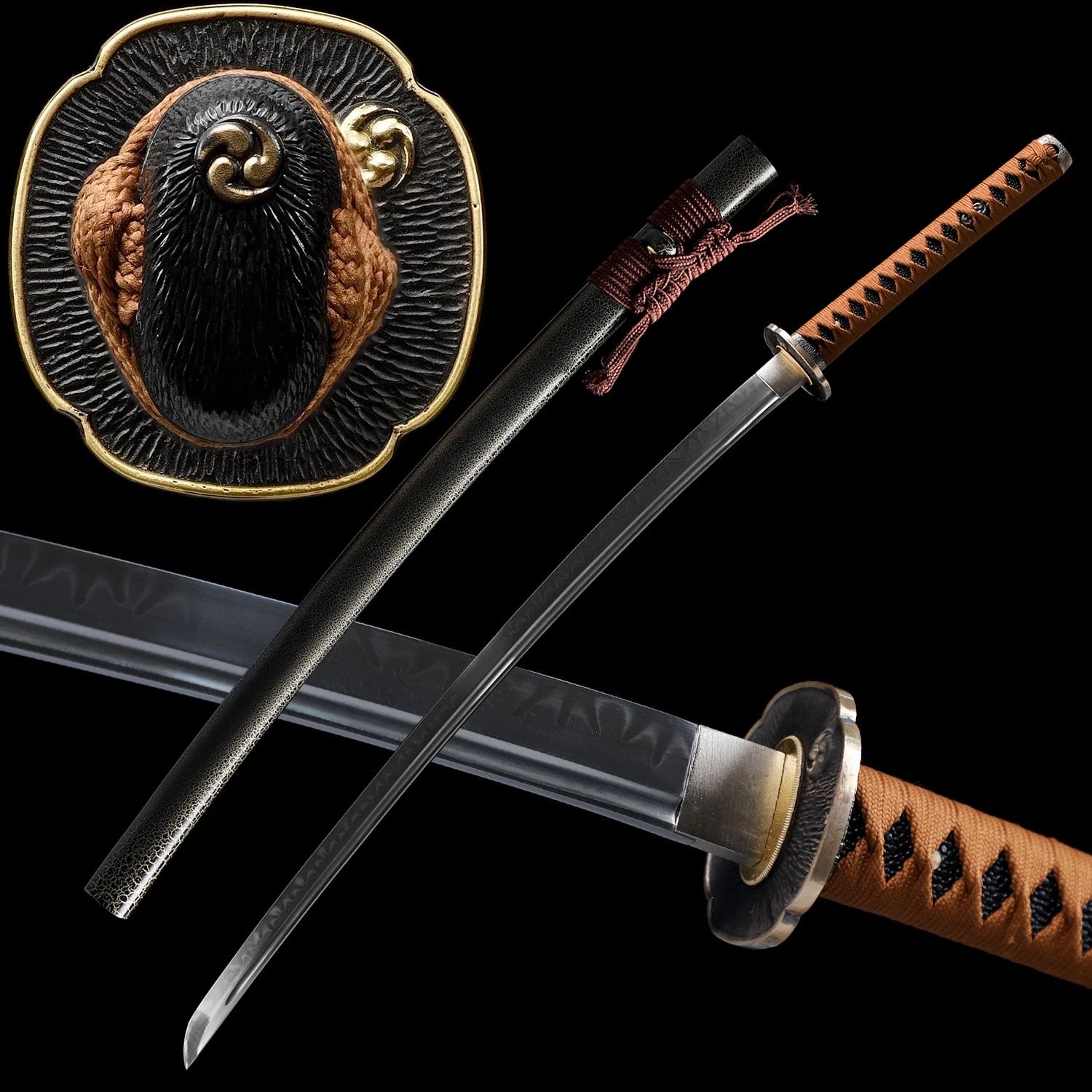 The Nomad’s Resolve: Clay-Tempered Katana with Leather Wrap