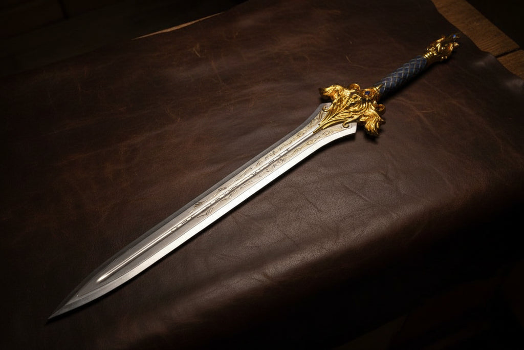 The Leonine Sovereign: Lion Head Stainless Steel King Sword