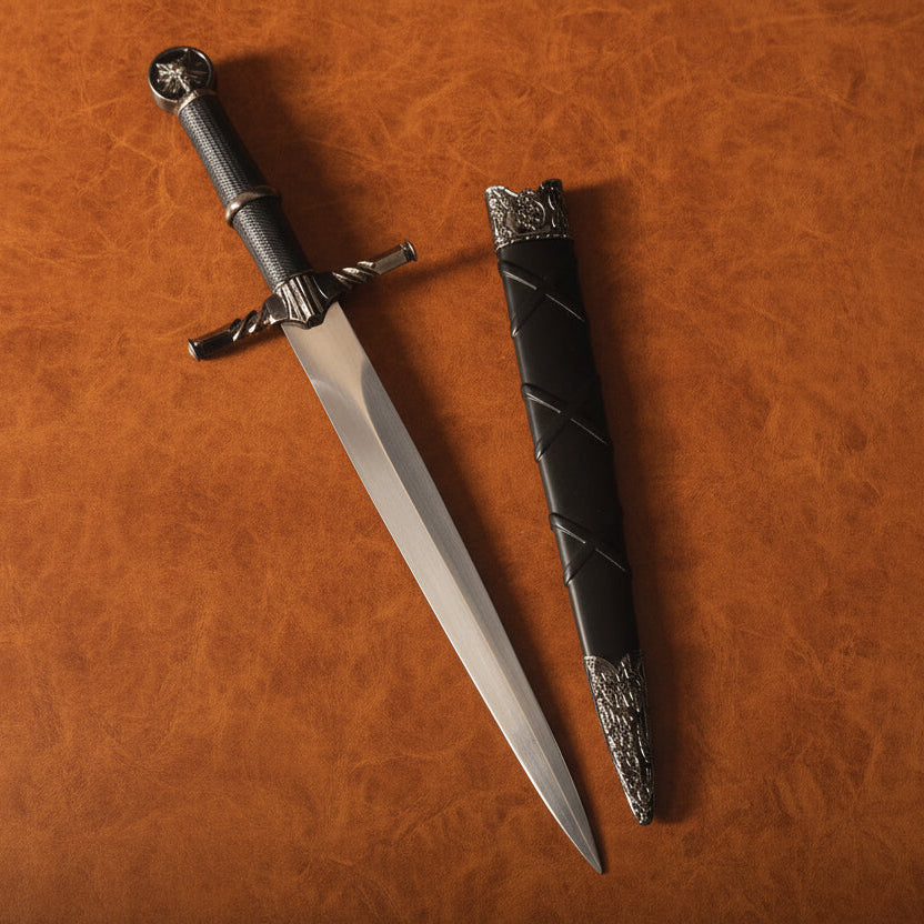 The Obsidian Shard: Black Stainless Steel Mini Short Sword