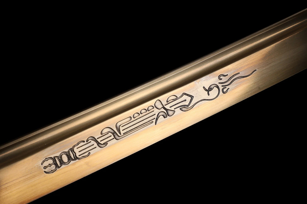 The Gilded Shogun: Hand-Forged 1095 High Carbon Gold Blade Katana