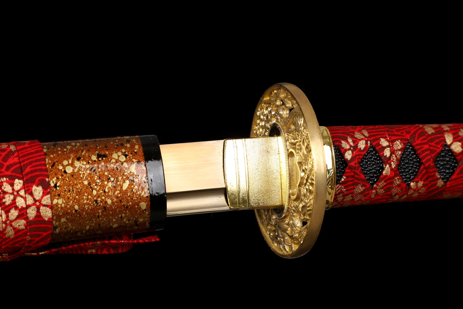 The Gilded Shogun: Hand-Forged 1095 High Carbon Gold Blade Katana
