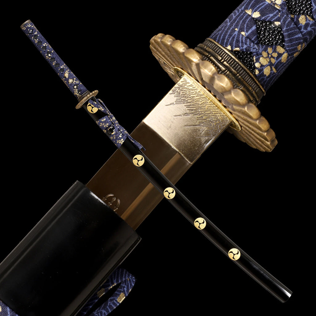 The Water Cloud Shogun: Hand-Forged 1095 High Carbon Gold Blade Katana
