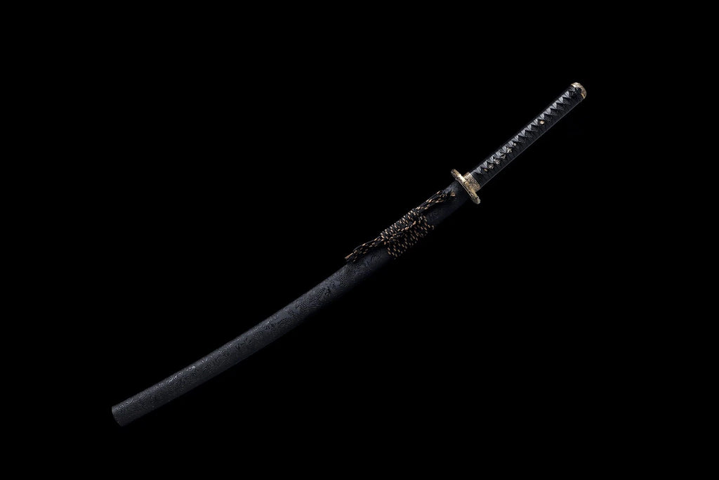 The Obsidian Ripple: Hand-Forged Damascus Folded Steel Samurai Katana