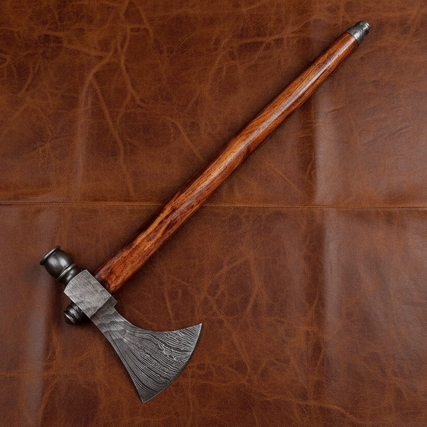 The Northman’s Peace: Premium Damascus Steel Pipe Tomahawk