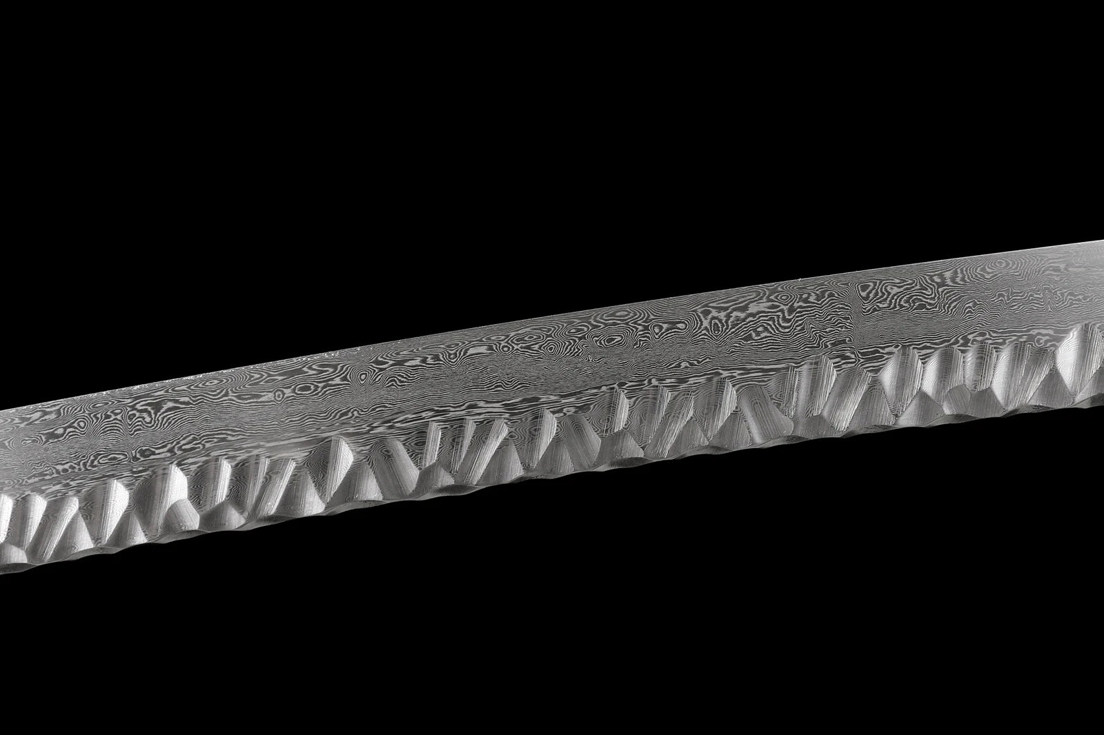 The Azure Gale: Hand-Forged Damascus Folded Steel Samurai Katana