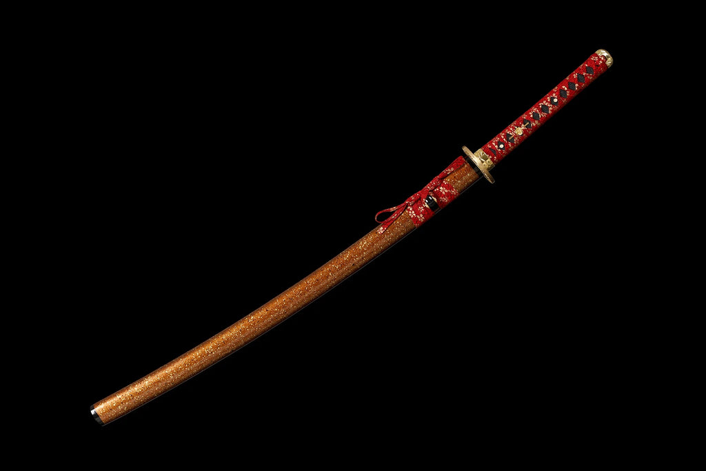 The Gilded Shogun: Hand-Forged 1095 High Carbon Gold Blade Katana