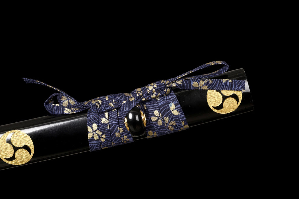 The Water Cloud Shogun: Hand-Forged 1095 High Carbon Gold Blade Katana