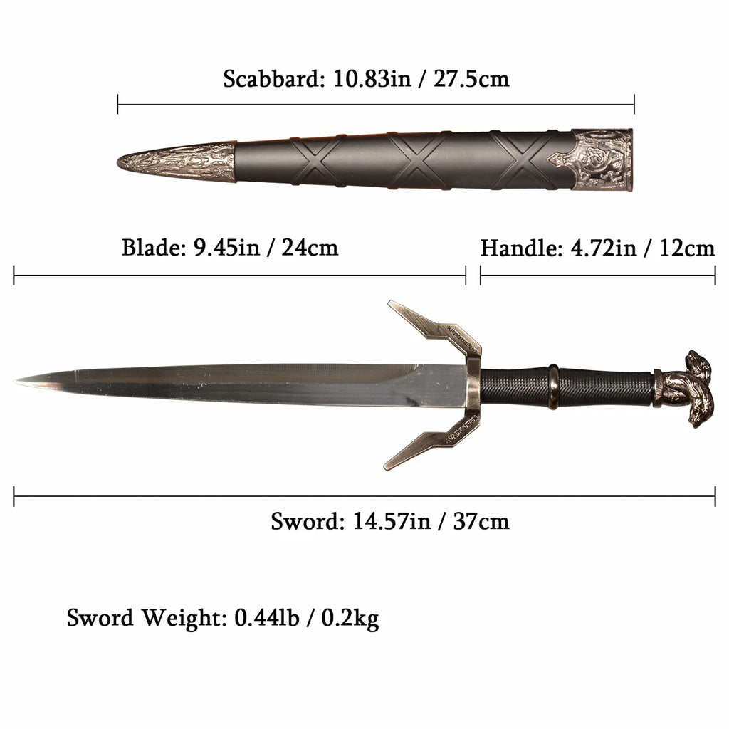 The Obsidian Vanguard: Black Stainless Steel Mini Western Sword