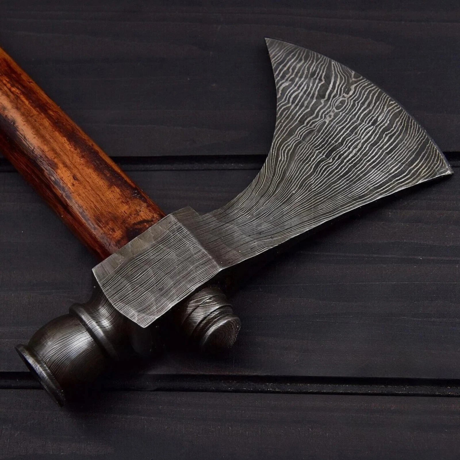 The Northman’s Peace: Premium Damascus Steel Pipe Tomahawk