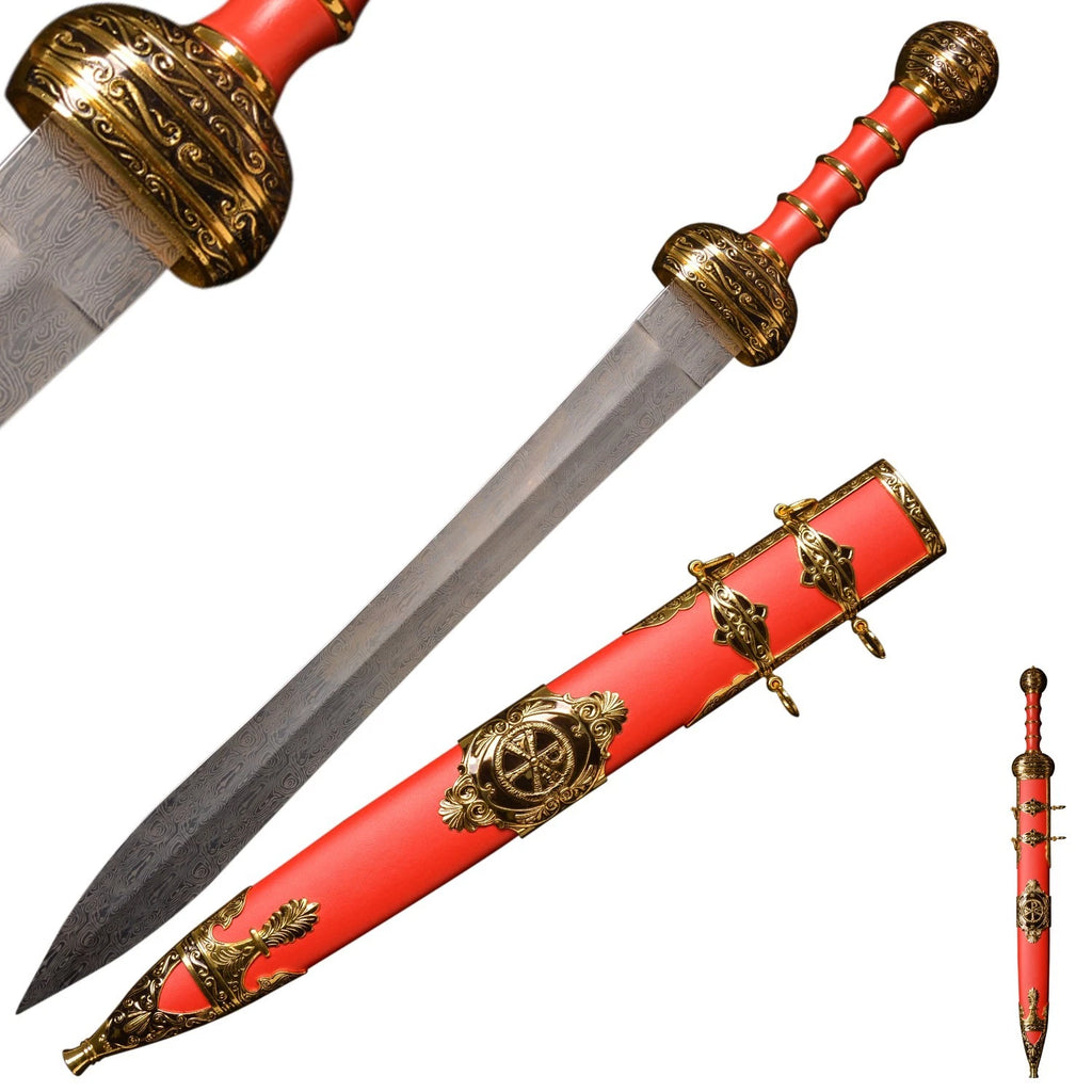 The Scarlet Centurion: Red Carbon Steel Roman Sword
