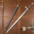 The Templar Vow: Red Cross Stainless Steel Crusader Sword