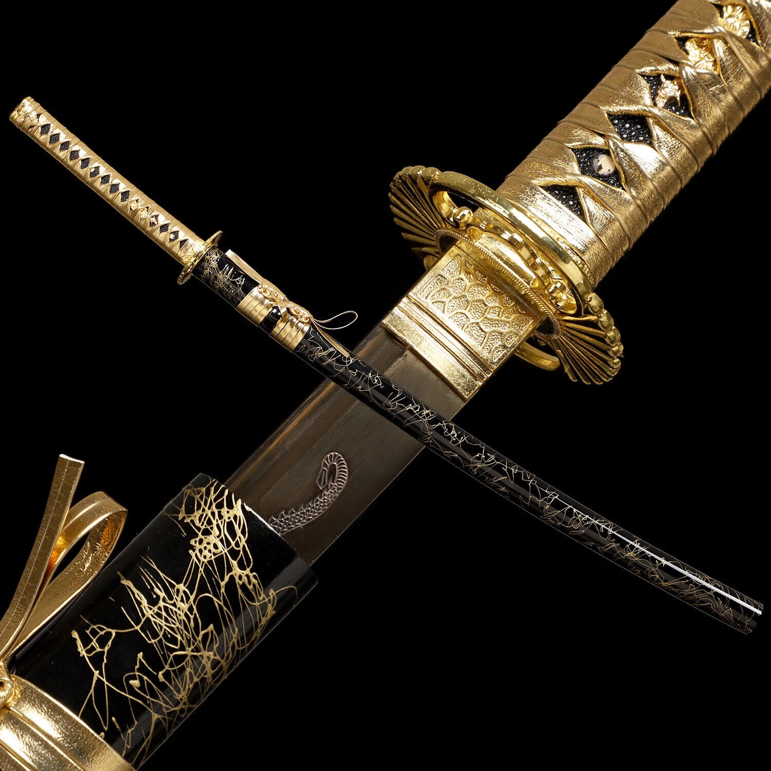 The Golden Dragon: Hand-Forged 1095 High Carbon Gold Blade Katana