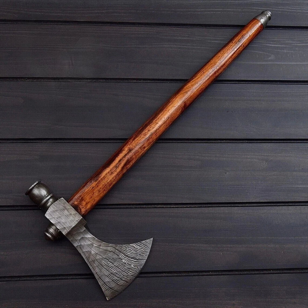 The Northman’s Peace: Premium Damascus Steel Pipe Tomahawk