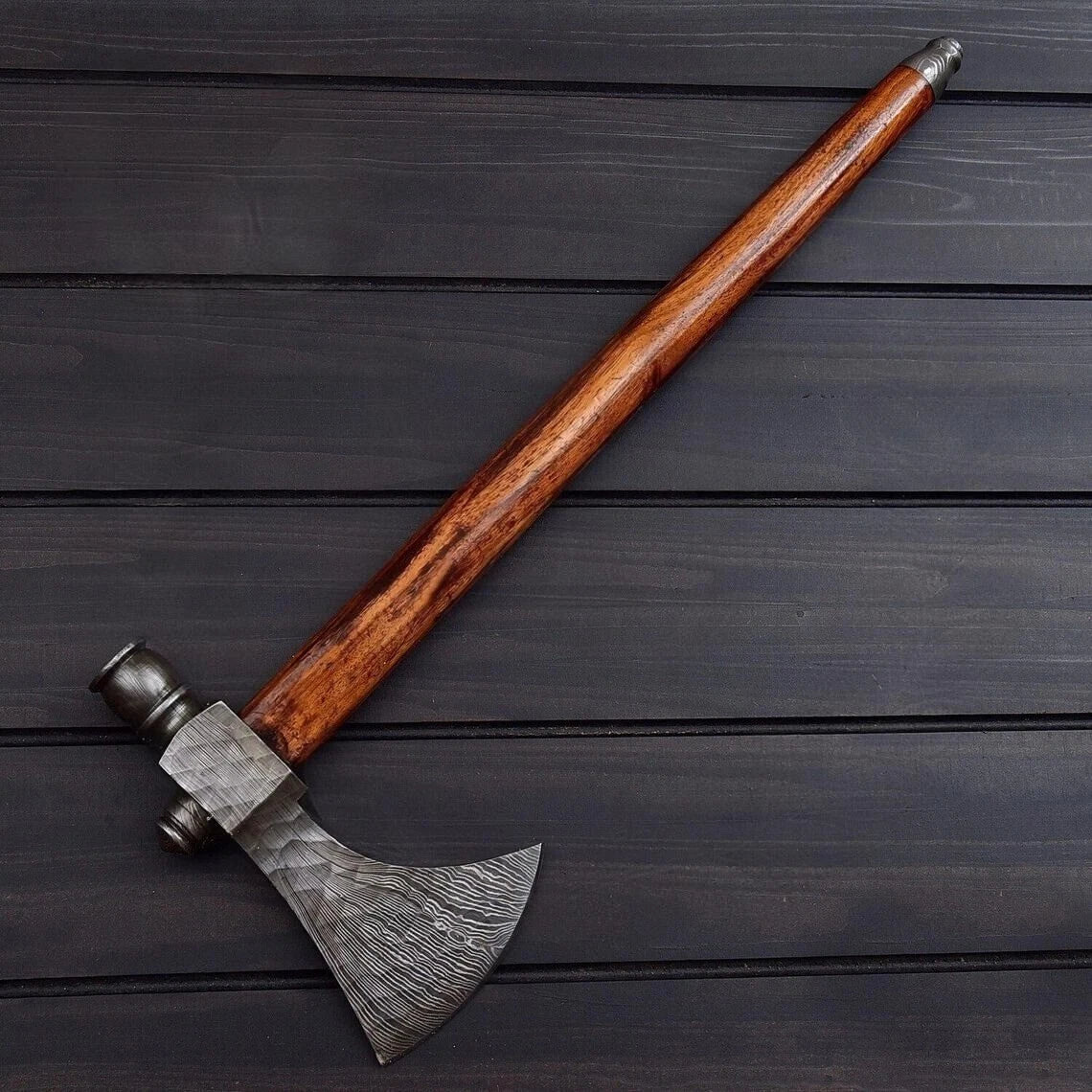 The Northman’s Peace: Premium Damascus Steel Pipe Tomahawk