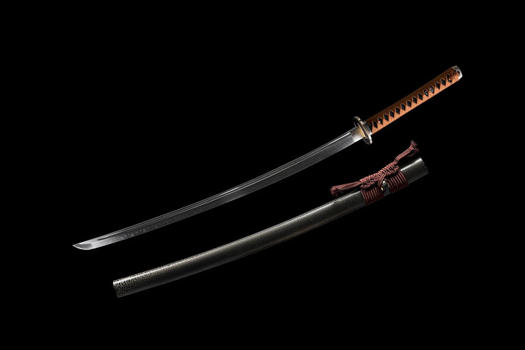 The Nomad’s Resolve: Clay-Tempered Katana with Leather Wrap