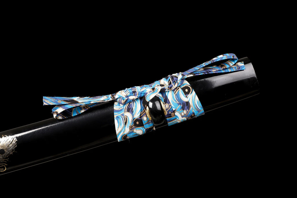 The Azure Gale: Hand-Forged Damascus Folded Steel Samurai Katana