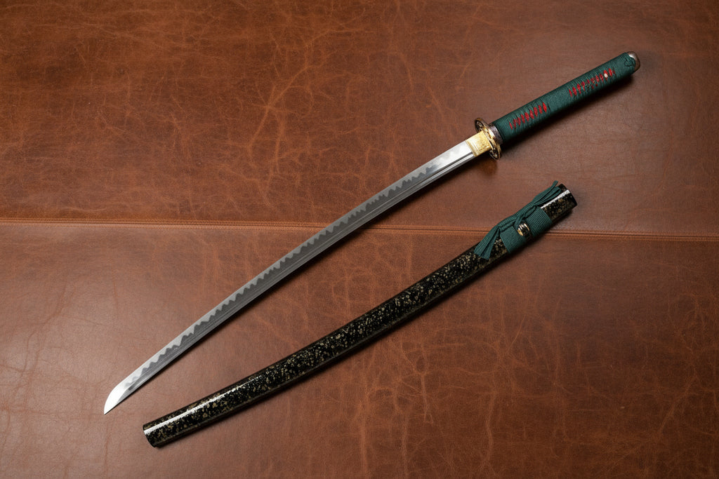 The Serpent’s Coil: Damascus Folded Steel Samurai Katana