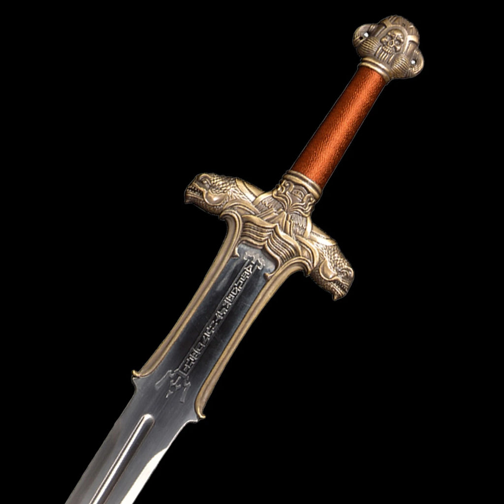 The Cimmerian Anthem: Inscribed Stainless Steel Barbarian Sword