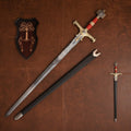 The Crimson Monarch: Red Medieval Knight King Sword