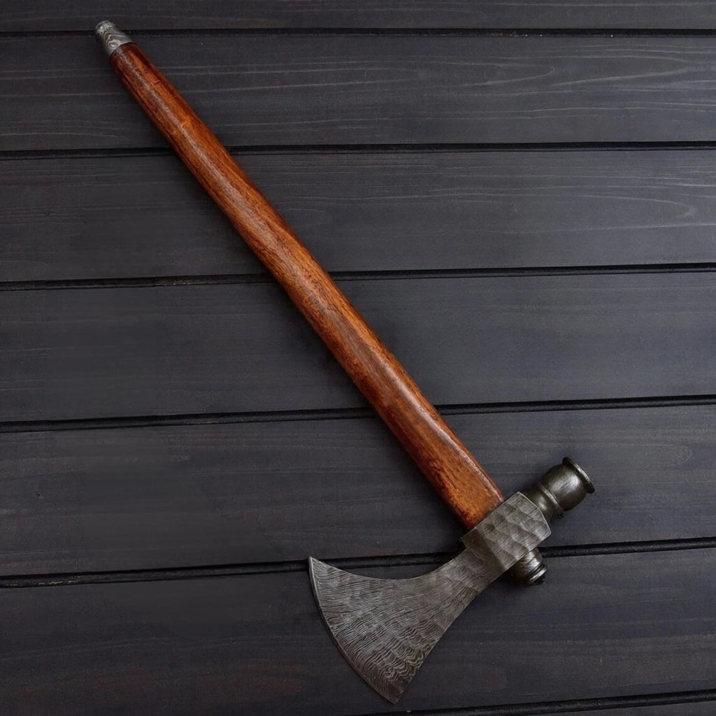 The Northman’s Peace: Premium Damascus Steel Pipe Tomahawk