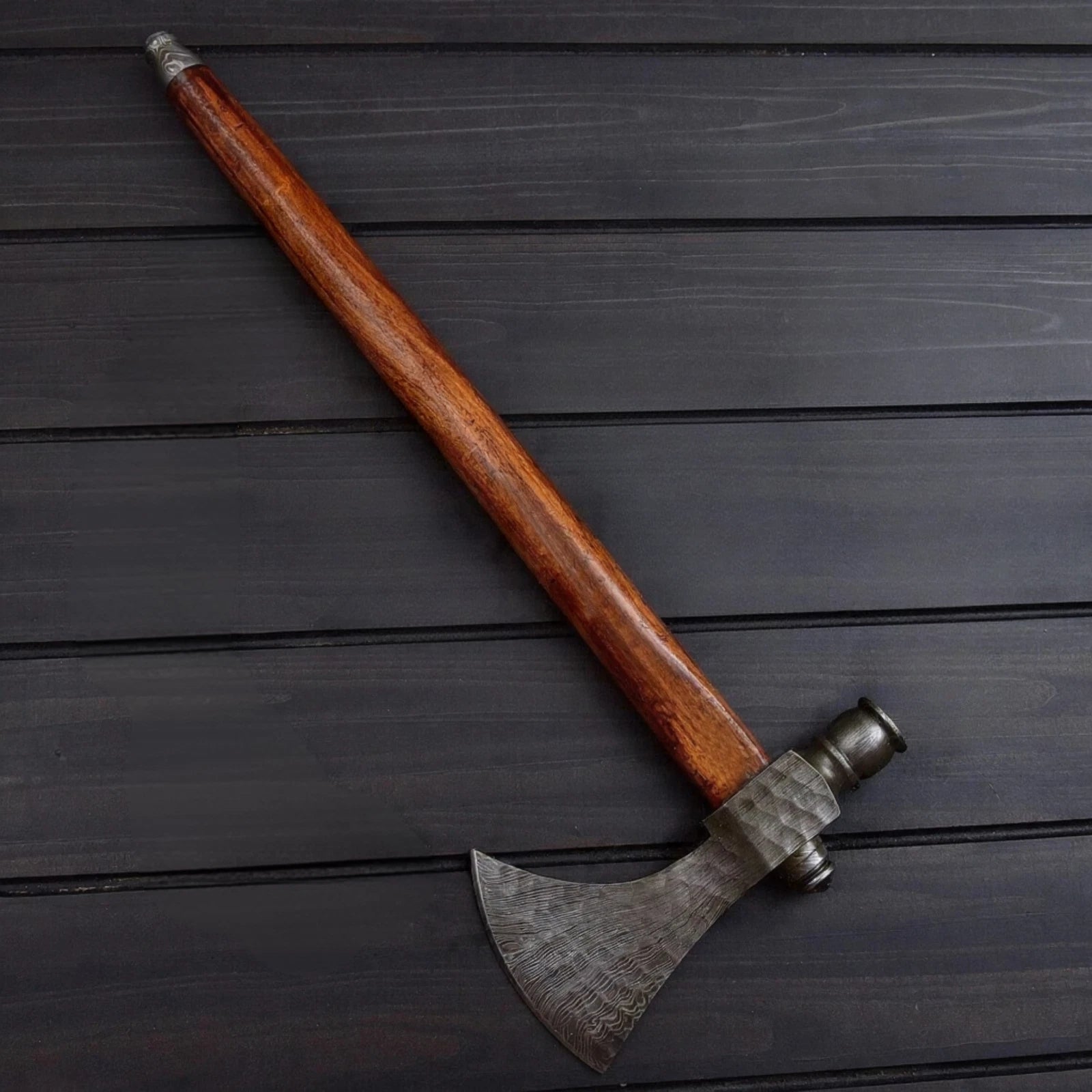 The Northman’s Peace: Premium Damascus Steel Pipe Tomahawk
