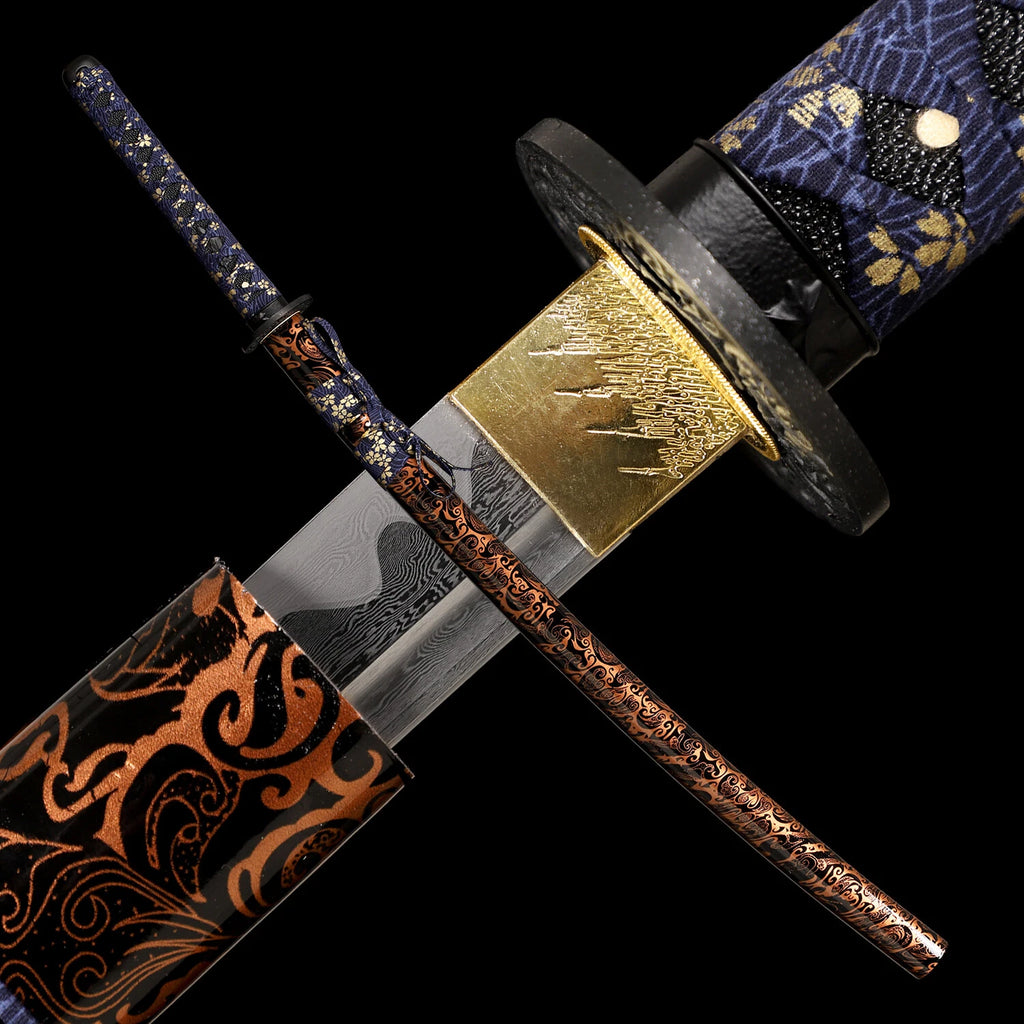 The Ember of Muspell: Damascus Folded Steel Samurai Katana